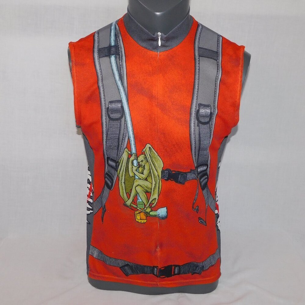 Primal Wear Cycling Jersey Get Off My Pack Gargoyle Griffin Backpack Men L *READ